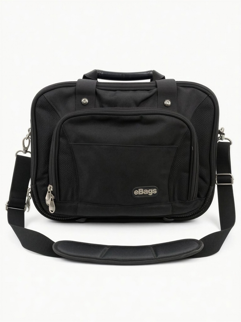 E-Bag Black Unisex Overnight/Laptop Canvas Bag with Shoulder Strap